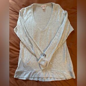 Victoria's Secret Light Gray V-Neck Sweatshirt